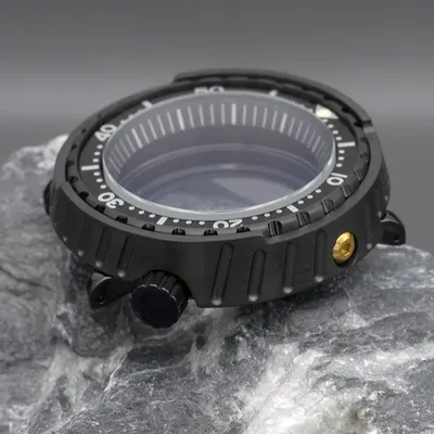 Pièces de boîtier de montre en conserve de thon noir réparation de montre pour homme mouvement