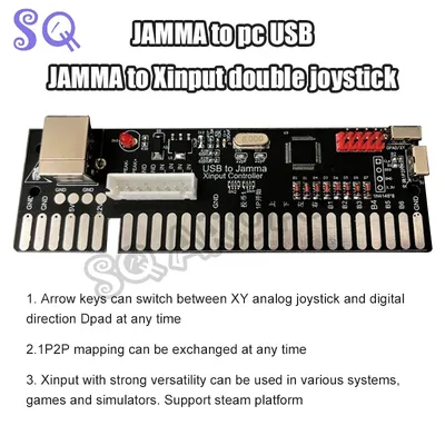 Contrôleur USB vers Jamma Xinput Double Joystick Jamma vers PC XY Dpad à tout moment Switch 1P2P