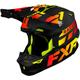 FXR Blade Race Div Motocross Helm, schwarz-rot-gelb, Größe L