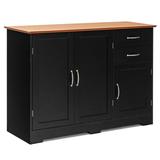 Costway Buffet Storage Cabinet with 2-Door Cabinet and 2 Drawers-Black