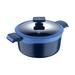 MasterPRO Gastro Diamond Collection Durable Cast Aluminum 4.8-Quart Dutch Oven with Tempered Glass Lid
