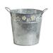 NUOLUX Flower Pot Bucket Ironbucket Vase Bonsai Decorative Vase Distressed Arrangement Rustic Floral Embossing Ice Flowerpot