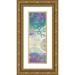 Aimee Wilson 13x32 Gold Ornate Wood Framed with Double Matting Museum Art Print Titled - Purple Mosaic I