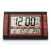 Digital Wall Clock LCD Number Time Temperature Calendar Alarm Table Desk Clock Modern Design Office Home Black
