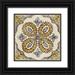 Zarris Chariklia 20x20 Black Ornate Wood Framed with Double Matting Museum Art Print Titled - Non-Emb. Block Print Tile IX