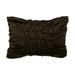 Decorative Brown Lumbar pillow case 12x22 inch (30x55 cm) Faux Leather Pillowcases Throw Pillow Covers with Pintucks Solid Color Pattern Throw Pillows Modern Style - Chocolate Muse
