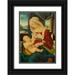 di Credi Lorenzo Follwer Of 24x32 Black Ornate Wood Framed with Double Matting Museum Art Print Titled - Virgin and Child