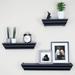 Ballucci Victorian Wall Shelves Set of 3 Floating Wall Ledges 12 16 24 Black