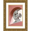 Paulson Don 17x24 Gold Ornate Wood Framed with Double Matting Museum Art Print Titled - Mexico Cherub holding quarter moon