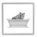 Stupell Industries Wild Tiger Claw Foot Bathtub Graphic Art Gray Framed Art Print Wall Art Design by Annalisa Latella