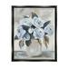 Stupell Industries Traditional Blue Rose Blossom Bouquet Painting Jet Black Floating Framed Canvas Print Wall Art Design by Kelley Talent