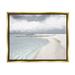 Stupell Industries Nautical Beach Waves Crashing Shoreline Graphic Art Metallic Gold Floating Framed Canvas Print Wall Art Design by Marcus Prime