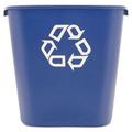Medium Deskside Recycling Container Rectangular Plastic 28.13 Qt Blue | Bundle of 5 Each