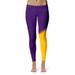 Women's Purple/Gold Minnesota State Mavericks Plus Size Letter Color Block Yoga Leggings