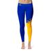 Women's Blue/Gold San Jose State Spartans Plus Size Letter Color Block Yoga Leggings