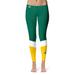 Women's Green/Gold Northern Michigan Wildcats Ankle Color Block Yoga Leggings