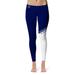 Women's Blue/White Memphis Tigers Plus Size Letter Color Block Yoga Leggings