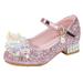 Toddler Little Kid Girls Dress Pumps Glitter Sequins Princess Flower Low Heels Party Show Dance Shoes Rhinestone Sandals Flip Flop Kids Girls Sliders for Kids Shoes Girls Girls Jelly Sandals Size 10