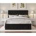 Lark Manor™ Allegretto King Tufted Storage Panel Bed Upholstered/Polyester in Black | 48.6 H x 76.6 W x 80.3 D in | Wayfair