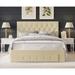 Lark Manor™ Allegretto King Tufted Storage Panel Bed Upholstered/Polyester in Brown | 48.6 H x 54.5 W x 75.8 D in | Wayfair