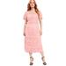 Plus Size Women's Square-Neck Lace Jessica Dress by June+Vie in Soft Blush (Size 22/24)