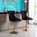 Rosdorf Park Kaityn Modern Adjustable Counter Height Bar Stools Velvet in Black | 48.8 H x 17.72 W x 22.44 D in | Wayfair