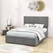 Latitude Run® Upholstery Platform Bed w/ Four Drawers Metal in Gray | 44 H x 57.9 W x 75 D in | Wayfair D65EDA0DDA2641D084A1EAC421A31889