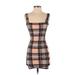 Shein Casual Dress - Mini Plunge Sleeveless: Pink Plaid Dresses - Women's Size 4