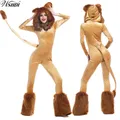 Costume de cosplay animal de luxe pour femme adulte combinaison sexy en fourrure avec grande queue