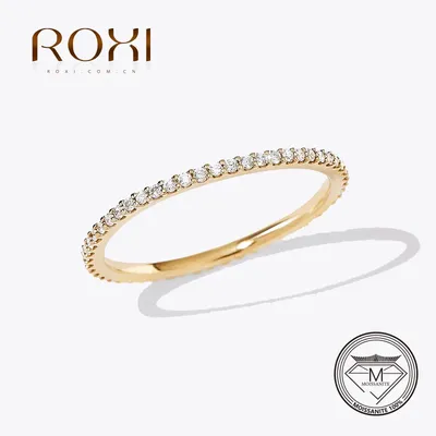 ROXI – bague à bulles en or 18K pour femme bijou en Moissanite coupe ronde Solitaire éternité