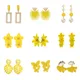 Boucles d'oreilles pendantes fleur jaune pour femmes boucles d'oreilles pendantes perle creux