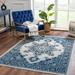 Istanbul 5'3" x 7'3" Ivory/Navy/Light Gray/Ivory/Navy Area Rug - Hauteloom