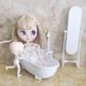 Craftuneed 1:6 full length stand mirror bath tub bath shower mixer tap for doll miniature furniture props