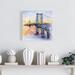 Abstract Brooklyn Bridge - 12X12 Print On Canvas in Gray/Pink Begin Edition International Inc | 12 H x 12 W x 1.5 D in | Wayfair 2080-1212-CI210