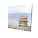 Wood Beach Chair - 12X12 Print On Canvas in Blue/Gray/White Begin Edition International Inc | 12 H x 12 W x 1.5 D in | Wayfair 2080-1212-CO26