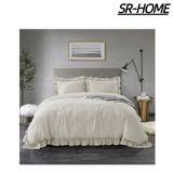 SR-HOME 3 Piece Camel King Size Duvet Cover Set w/ Handcraft Ruffle - Pre-Washed Microfiber in Brown | Wayfair SR-HOMEb8afb6e