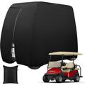 Fixdono 4 Passenger Golf Cart Cover Waterproof Outdoor 4 Seat Club Car Cover Fit for Golf Cart up to 112 inch Black