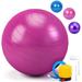 Pilates Ball Exercise Yoga Ball Anti-Burst Stability Ball Chair with Quick Pump Workout Fitness Balance Ball for Pregnancy Office Home Gym (Pink 55 cm)