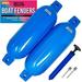 2 Pk Boat Fenders for Dock Boat Bumpers for Docking with Pump Boat Accessories Dock Bumpers Set Buoys Pontoons Blue Buoy Fender Boat 23 x 6.5