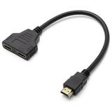 HD Splitter Adapter Cable 1 in 2 Out HD Male to Dual HD Female 2K x 4K HD Splitter for HDTV DVD HCD Support Two The Same TVs at The Same Time