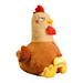 EUBUY Cute Cartoon Chicken Doll Plush Toys Chicken Stuffed Animal Soft Plush Toy for Children Boys Girls Brown 21.65