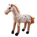 EUBUY Horse Plush Toy Imitation Pony Doll Soft Stuffed Horse Animal Doll Toy Foal Supple Ponytail Standing Horse Home Decoration Ornaments Gifts for Children and Youth Yellow and White 15.74