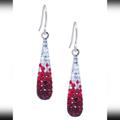 Giani Bernini Jewelry | Giani Bernini Pave Two Tone Crystal Sterling Silver Teardrop Earrings Red Clear | Color: Red | Size: Os