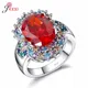 Bague en argent Sterling 925 pour femmes bijoux en pierre rouge Design de fleurs accessoires de