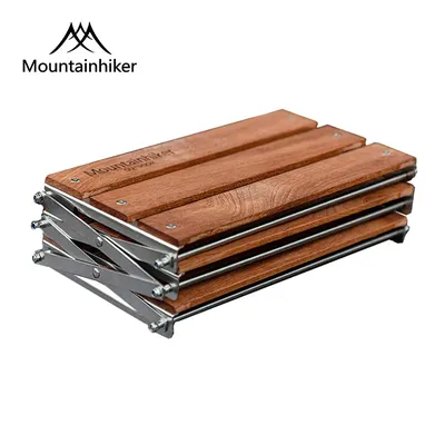 Mountainhiker – Mini étagère de rangement pliable à trois niveaux 33cm en bois pour Camping