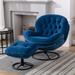 Velvet Upholstered Accent Chair TV Chair Living Room Swivel Chair Chaise Lounges with Chair & Ottoman Sets and Metal Frame