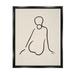 Stupell Industries Female Sitting Doodle Line Nude Drawing Graphic Art Jet Black Floating Framed Canvas Print Wall Art Design by Elizabeth Tyndall