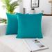 MoonRest - Pack of 2 Velvet Decorative Pillow Cover Set Cozy Soft with Hidden Zipper Solid Color for Sofa Bedroom Car Couch Throw Pillow 22 x 22 Turquoise)