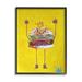 Stupell Industries Smiling Hamburger Crown Food Character Painting Black Framed Art Print Wall Art Design by Robert Filiuta