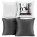 Clara Clark Plush Solid Decorative Microfiber Square Throw Pillow Cover with Throw Pillow Insert for Couch Grey 20 x20 4 Piece Decorative Soft Throw Pillow Set